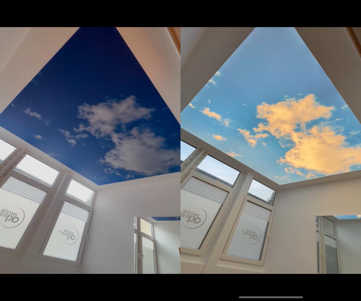 Spanndecke Himmel mit Tageslicht